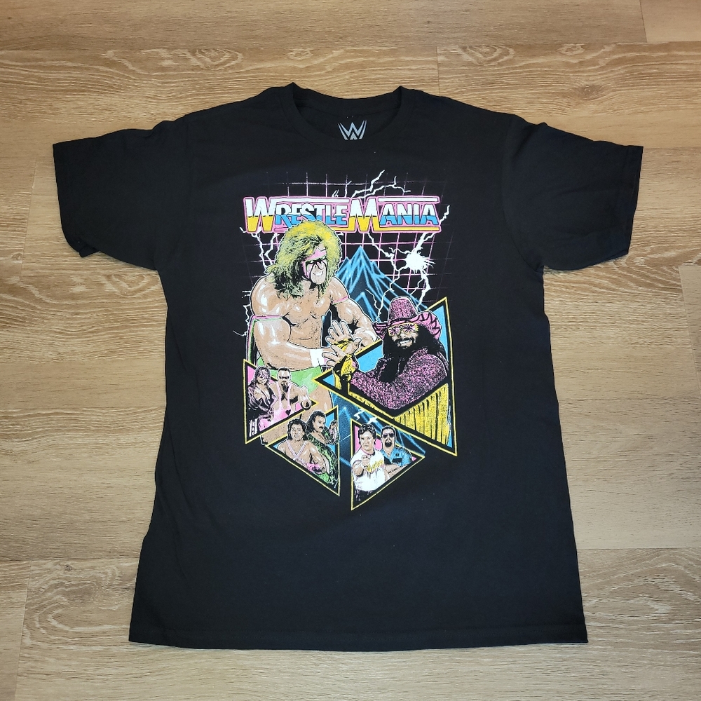 Wrestlemania IV WWF Ultimate Warrior Macho Man Brett Owen Heart Shirt Sz Medium